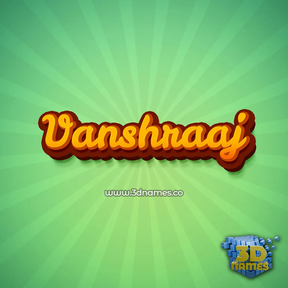 vanshraaj in Green Rays style - 3D name wallpaper