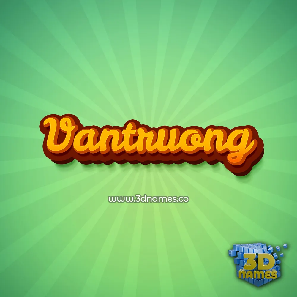 vantruong in Green Rays style - 3D name wallpaper