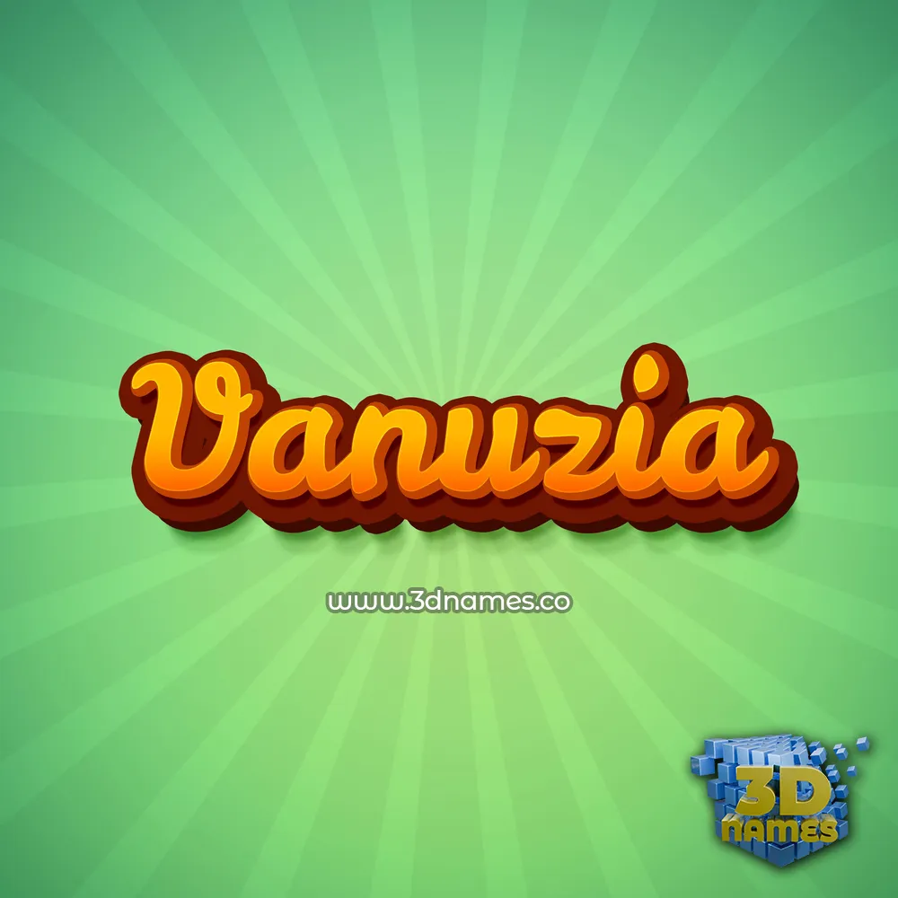 vanuzia in Green Rays style - 3D name wallpaper