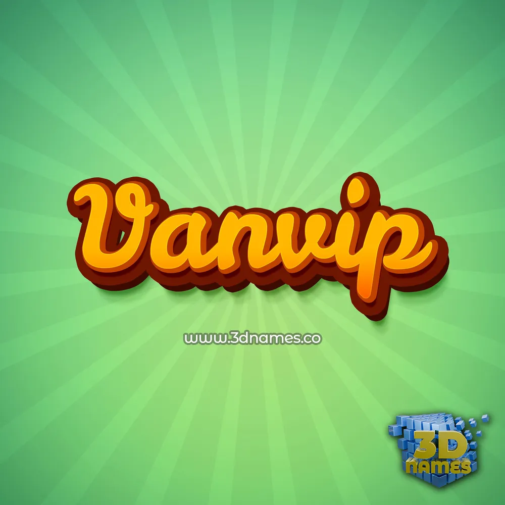 vanvip in Green Rays style - 3D name wallpaper