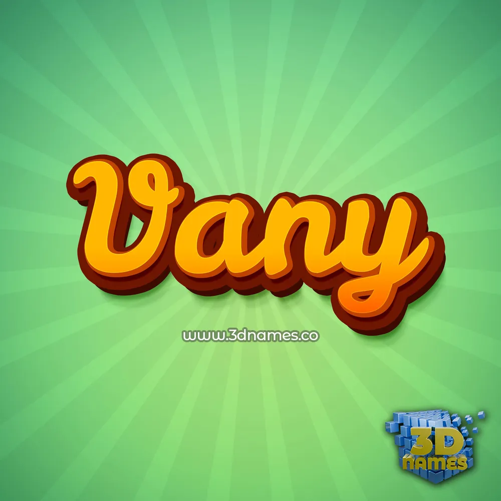vany in Green Rays style - 3D name wallpaper