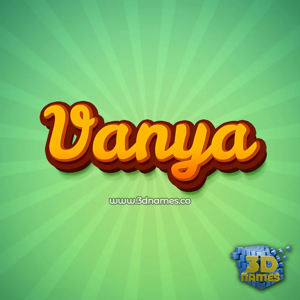 vanya in Green Rays style - 3D name wallpaper