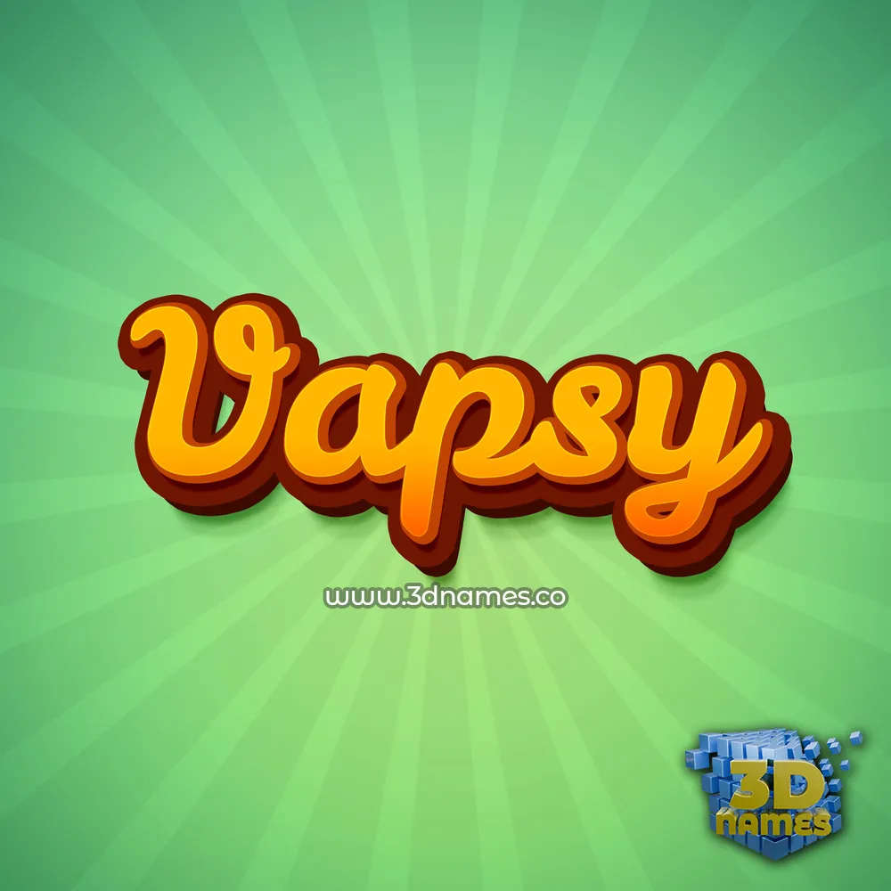 vapsy in Green Rays style - 3D name wallpaper