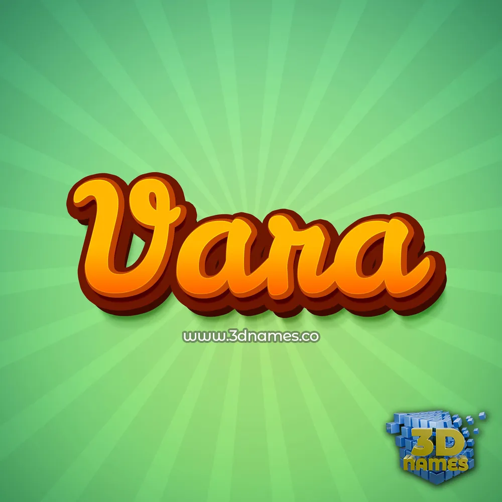 vara in Green Rays style - 3D name wallpaper