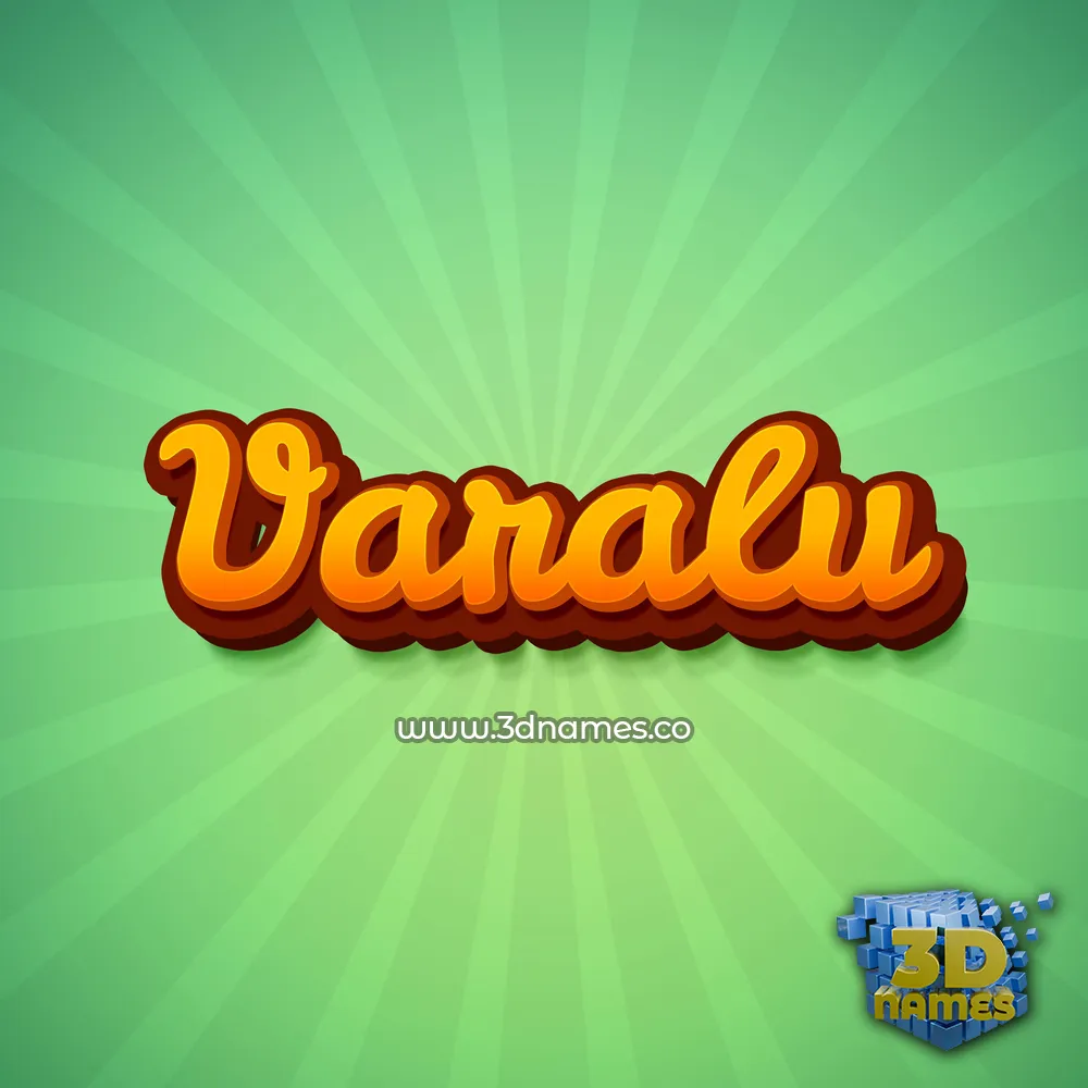 varalu in Green Rays style - 3D name wallpaper