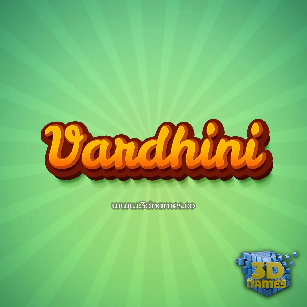 vardhini in Green Rays style - 3D name wallpaper