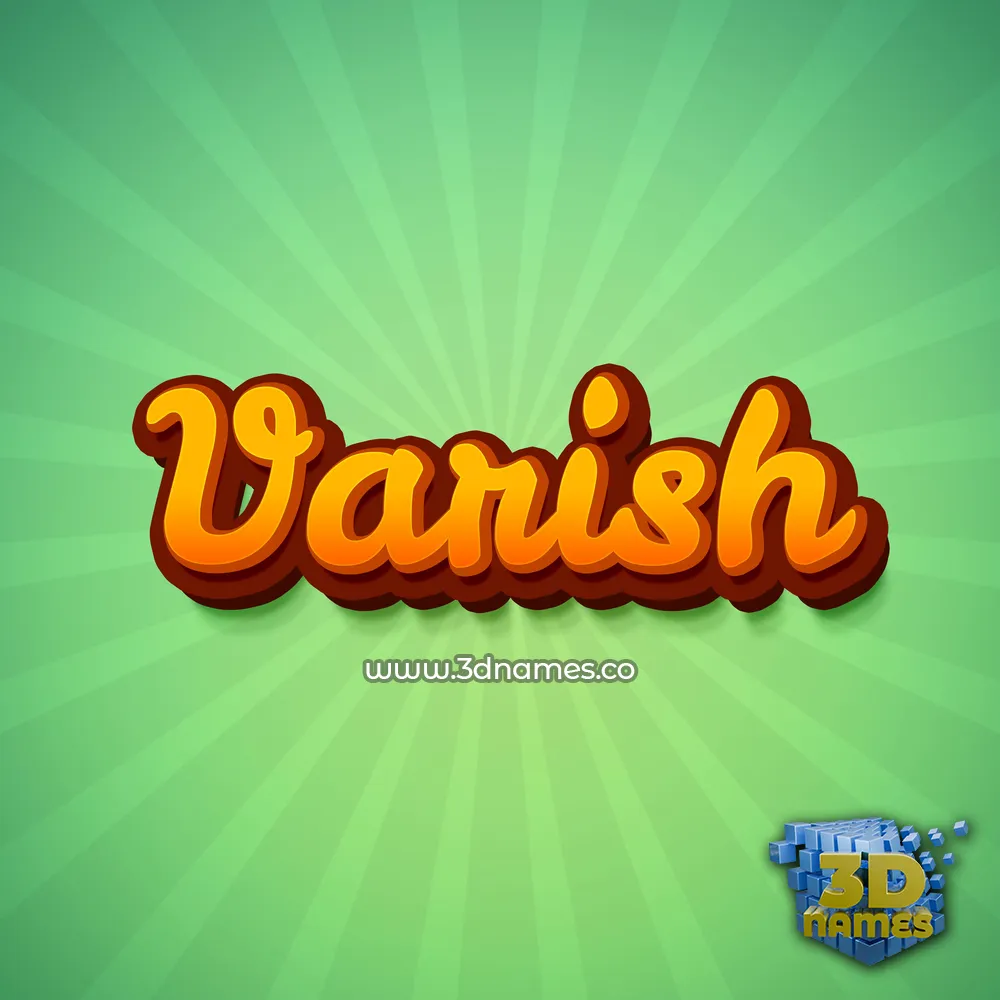 varish in Green Rays style - 3D name wallpaper