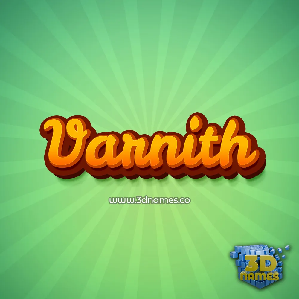 varnith in Green Rays style - 3D name wallpaper