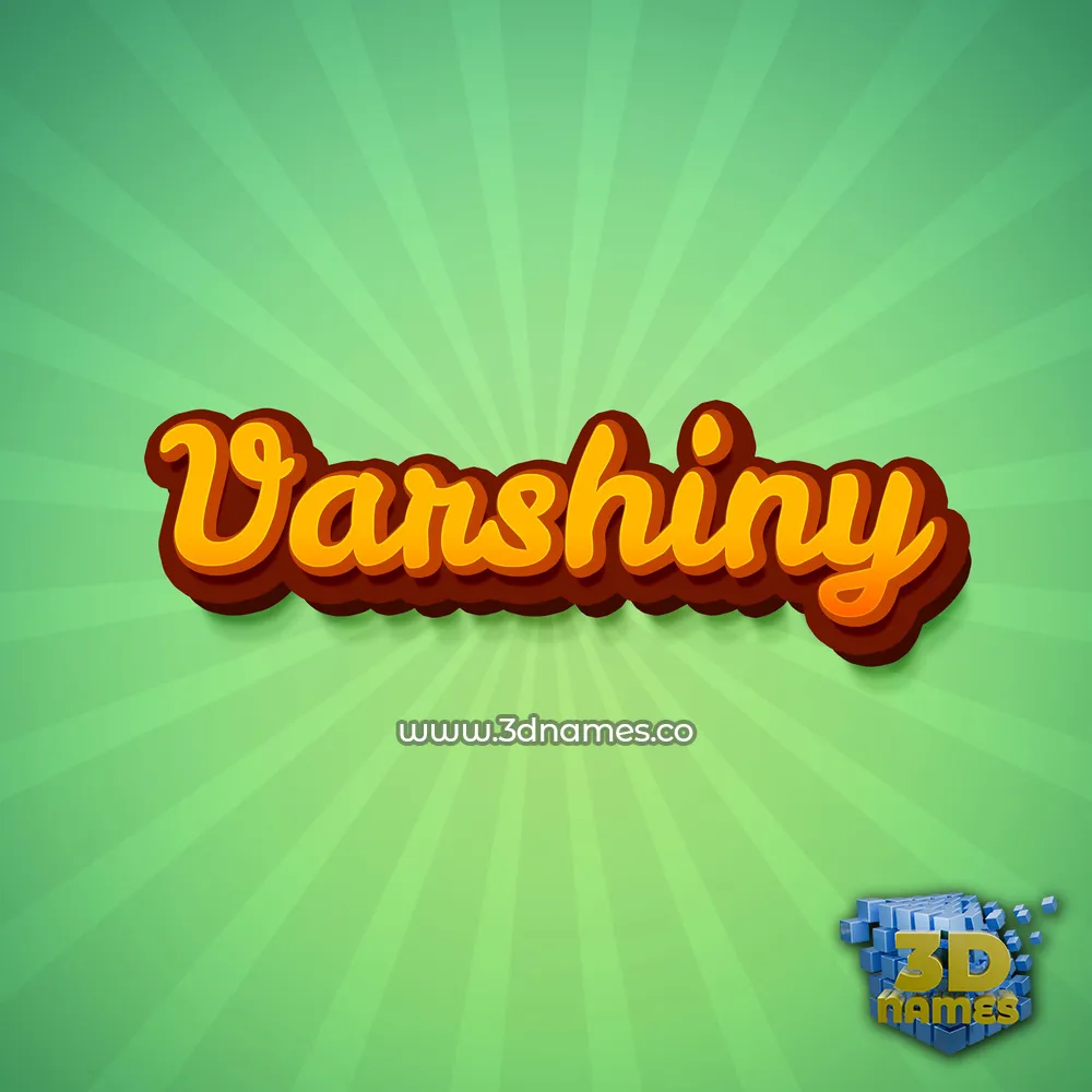 varshiny in Green Rays style - 3D name wallpaper