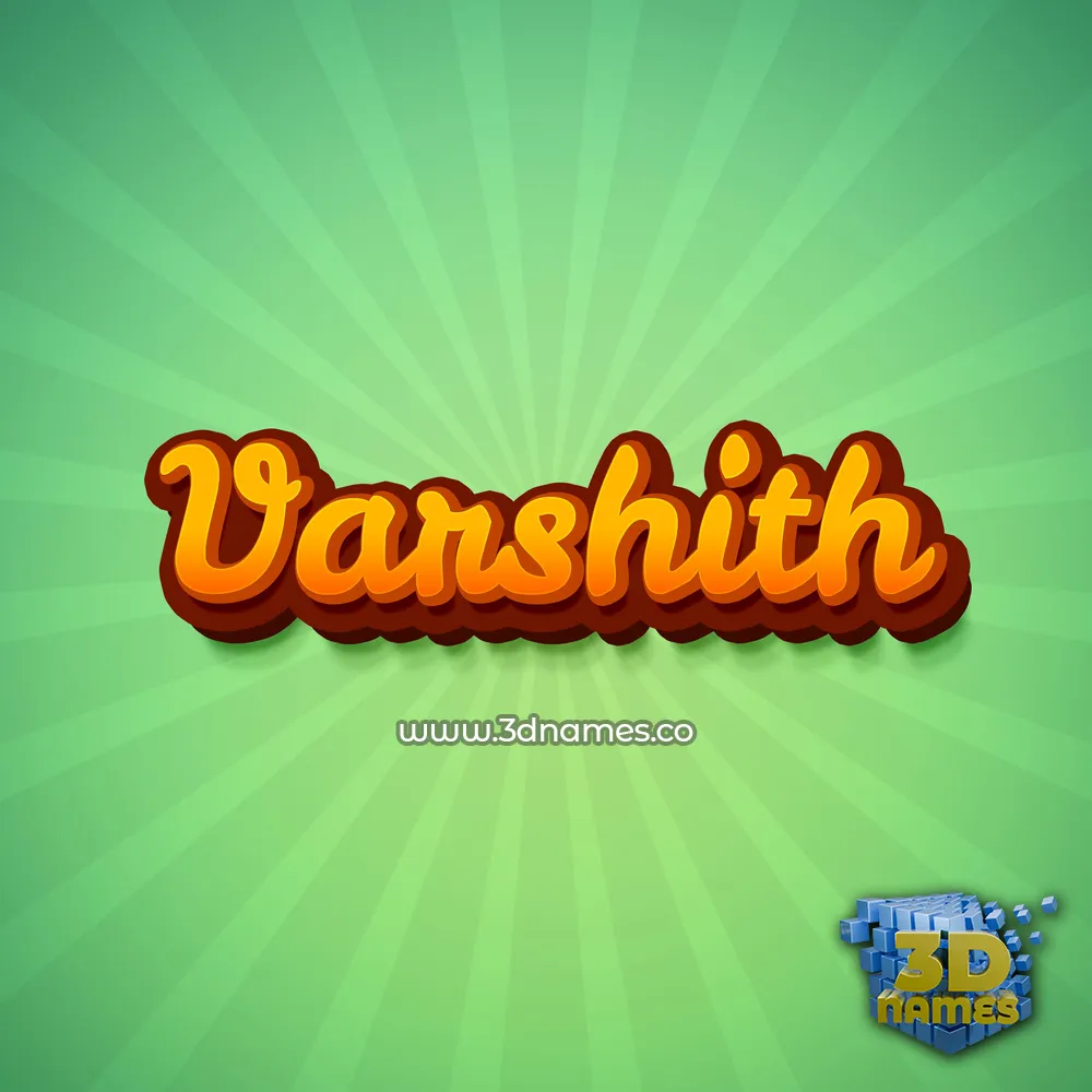 varshith in Green Rays style - 3D name wallpaper