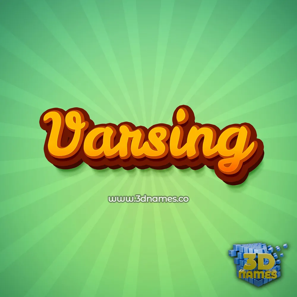 varsing in Green Rays style - 3D name wallpaper