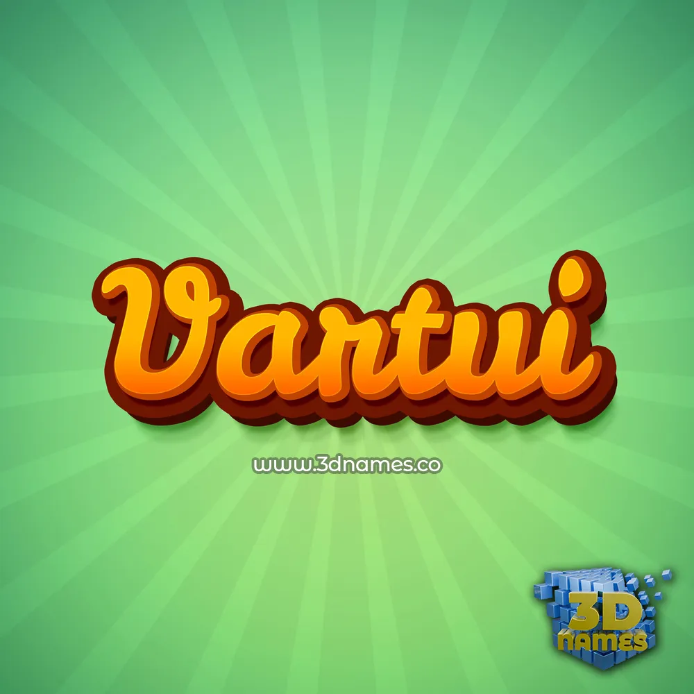 vartui in Green Rays style - 3D name wallpaper