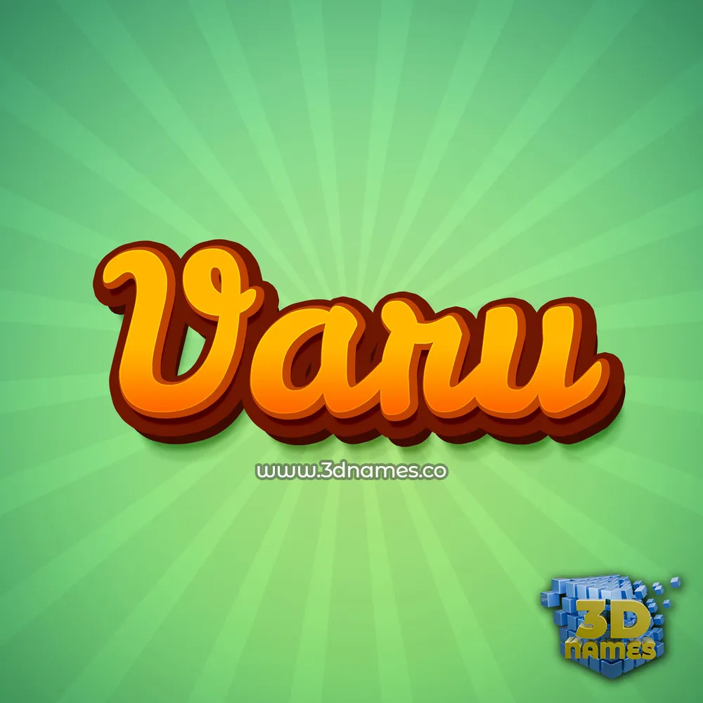 varu in Green Rays style - 3D name wallpaper