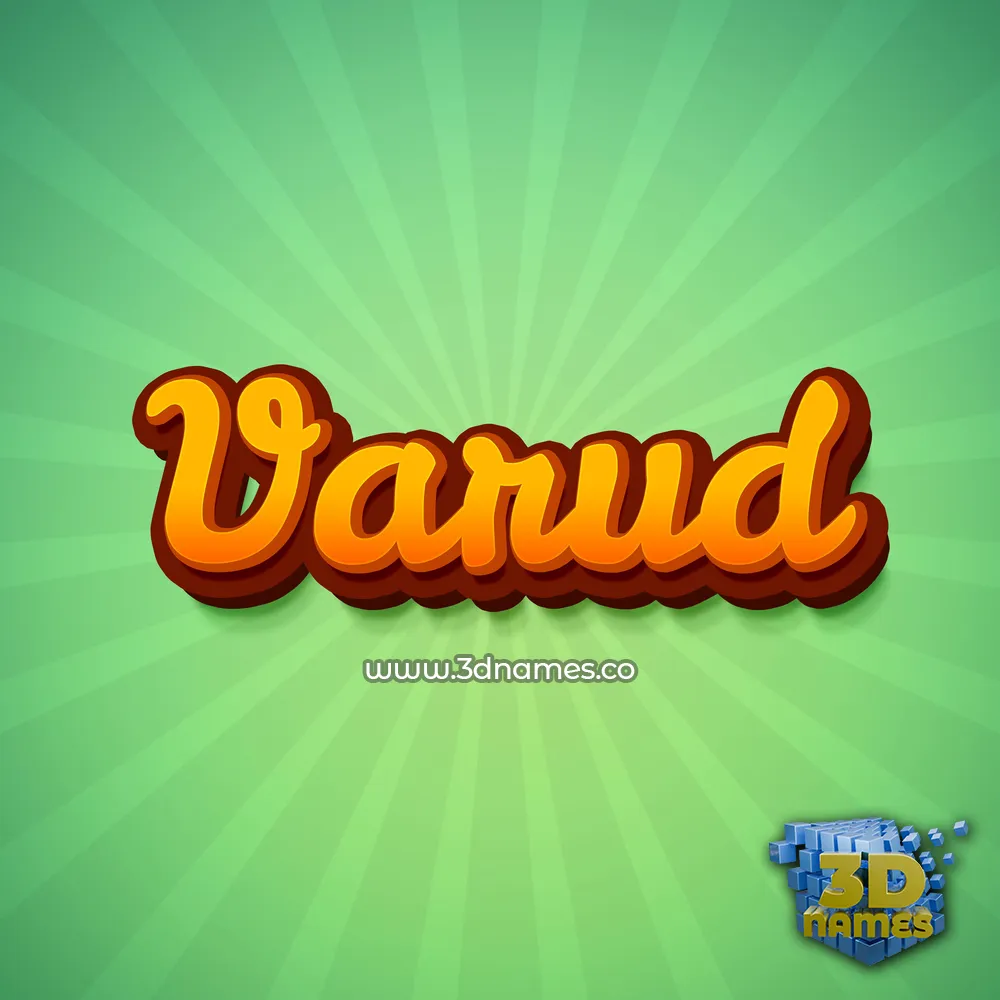 varud in Green Rays style - 3D name wallpaper