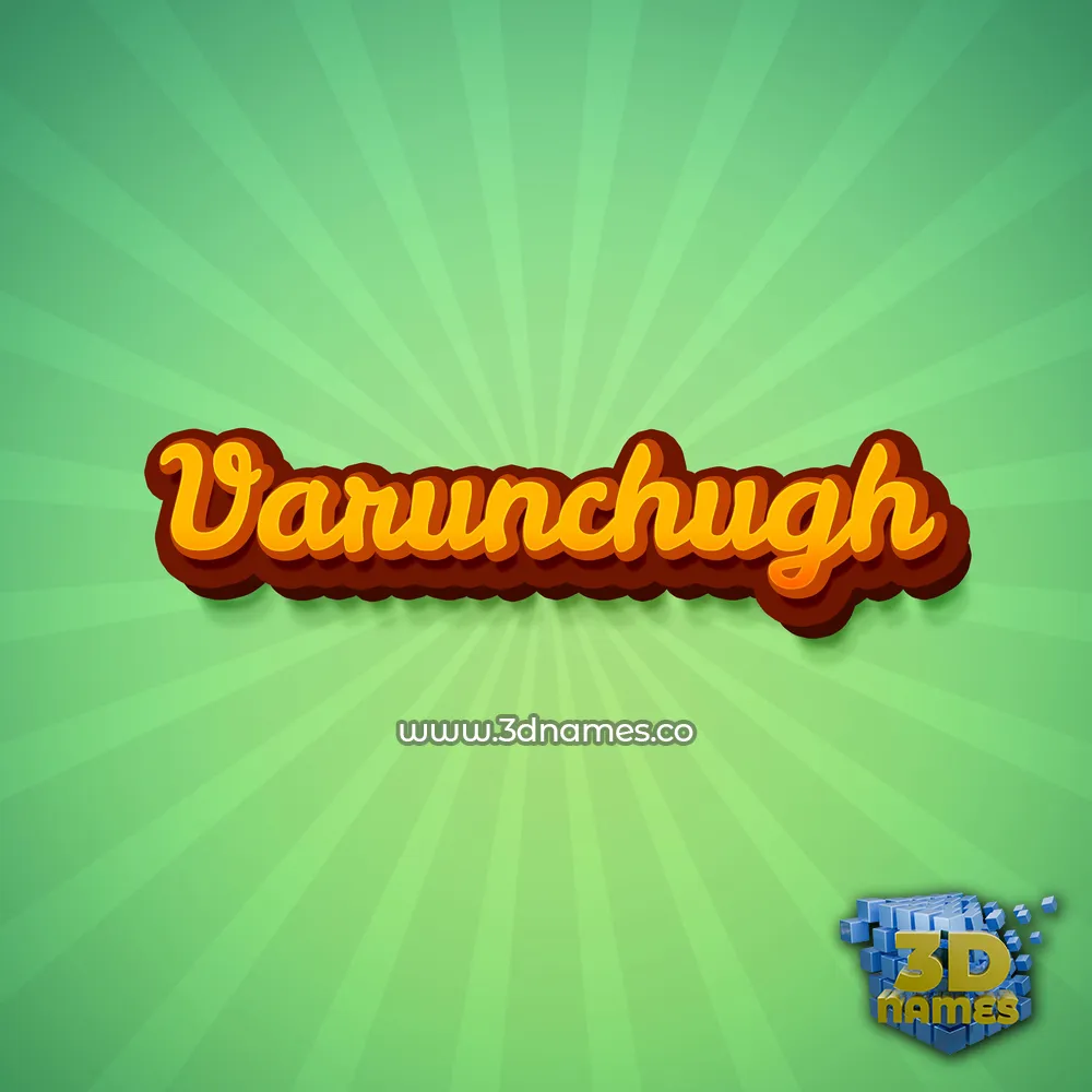 varunchugh in Green Rays style - 3D name wallpaper