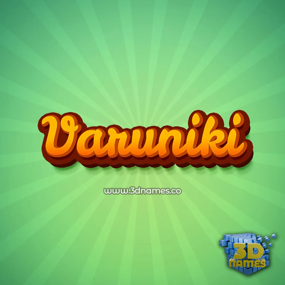 varuniki in Green Rays style - 3D name wallpaper