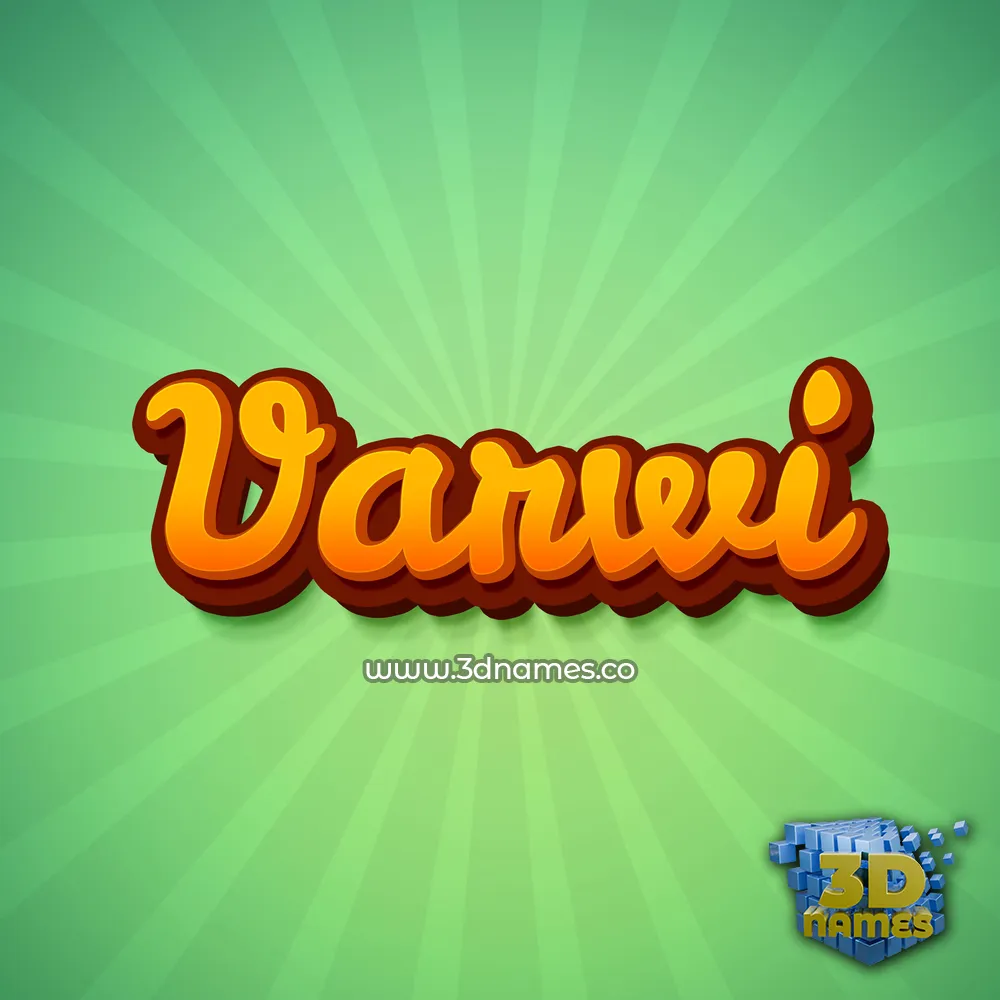 varwi in Green Rays style - 3D name wallpaper