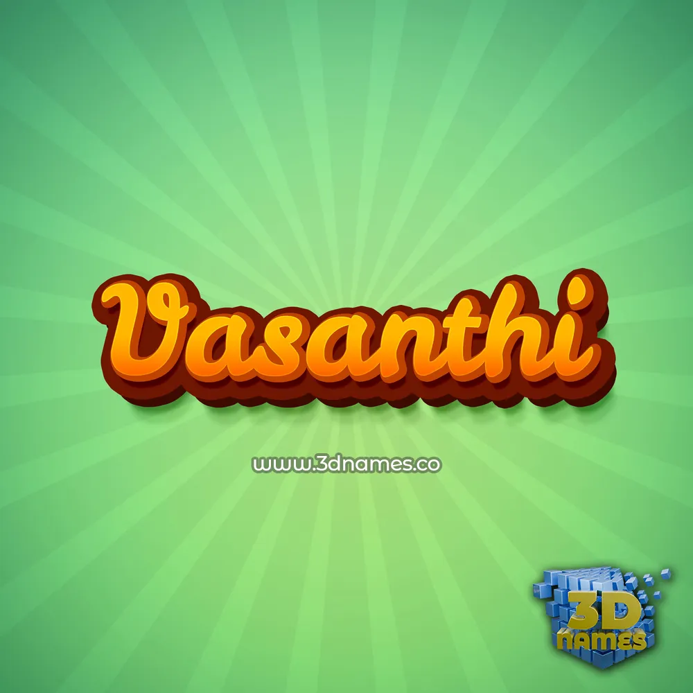 vasanthi in Green Rays style - 3D name wallpaper