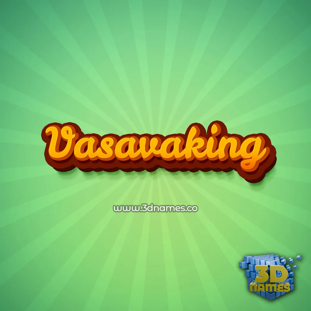 vasavaking in Green Rays style - 3D name wallpaper