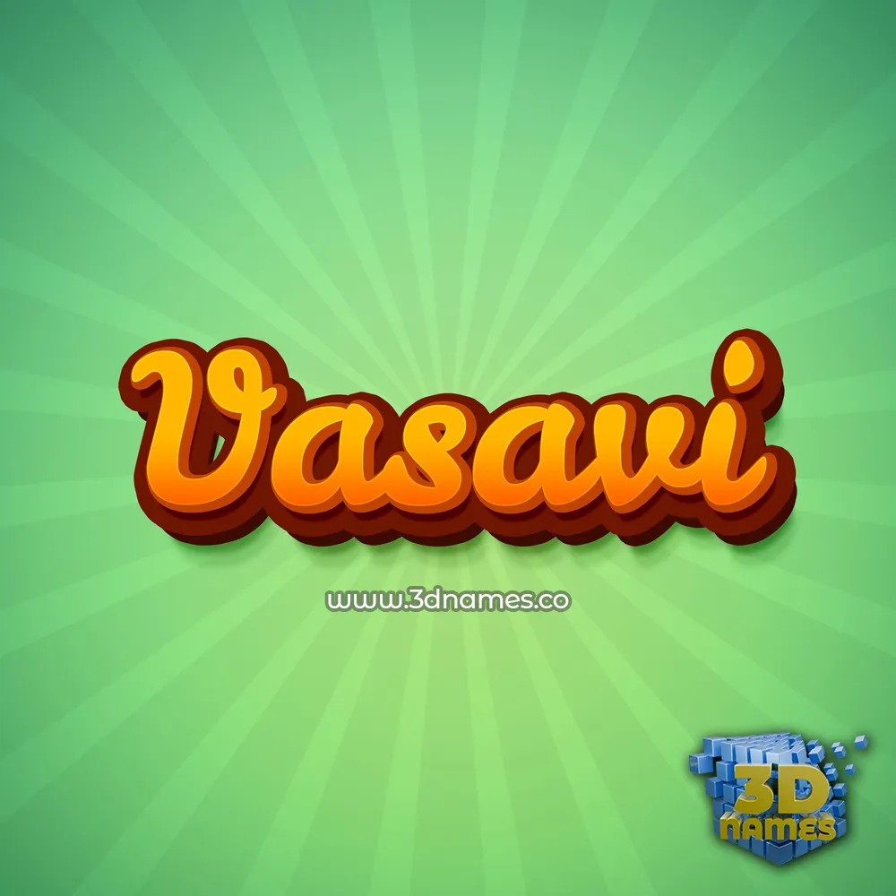 vasavi in Green Rays style - 3D name wallpaper