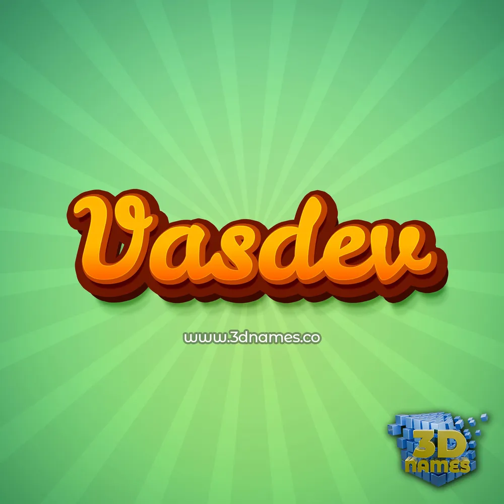 vasdev in Green Rays style - 3D name wallpaper