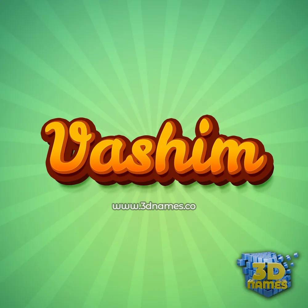 vashim in Green Rays style - 3D name wallpaper