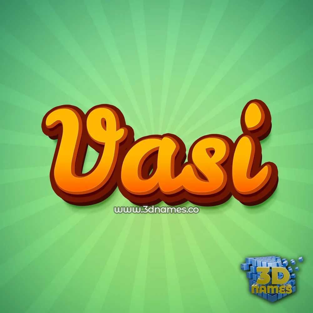 vasi in Green Rays style - 3D name wallpaper