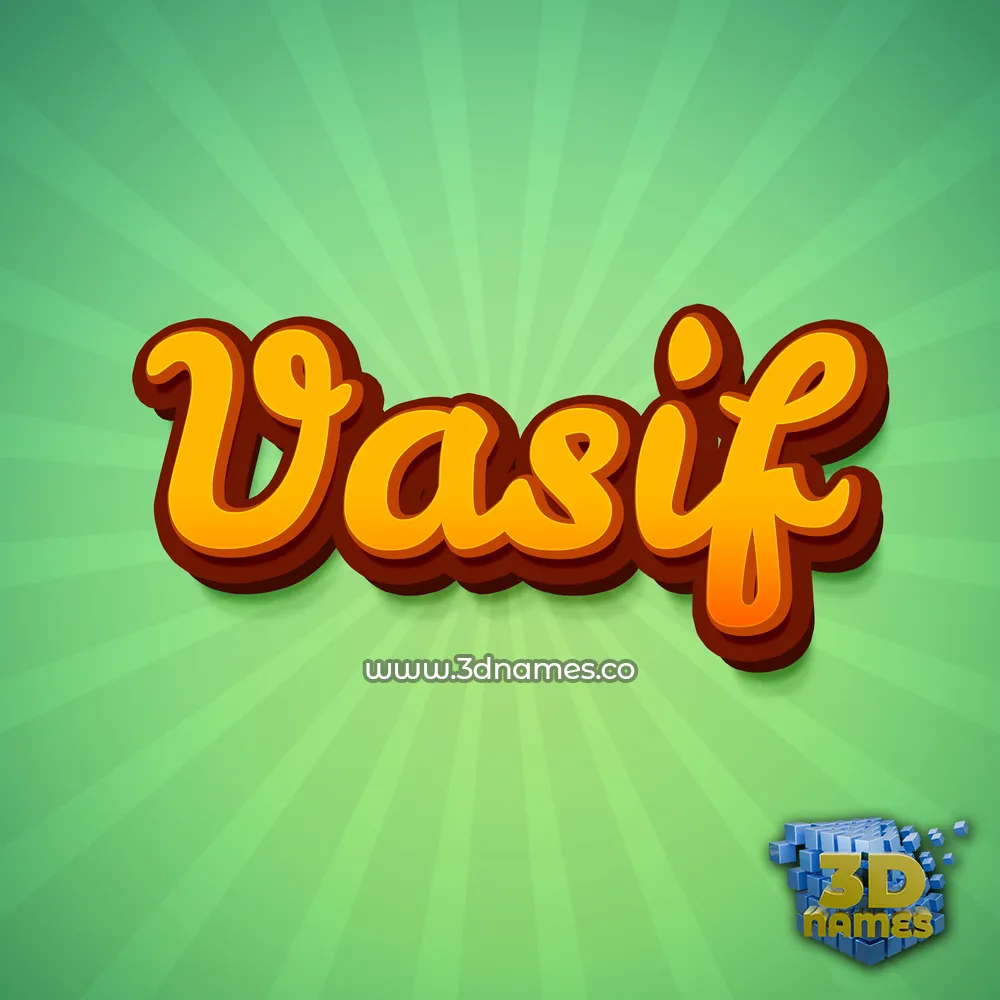 vasif in Green Rays style - 3D name wallpaper