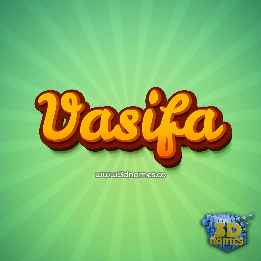 vasifa in Green Rays style - 3D name wallpaper