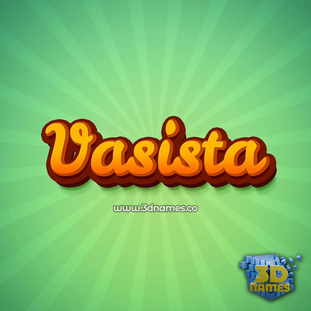 vasista in Green Rays style - 3D name wallpaper