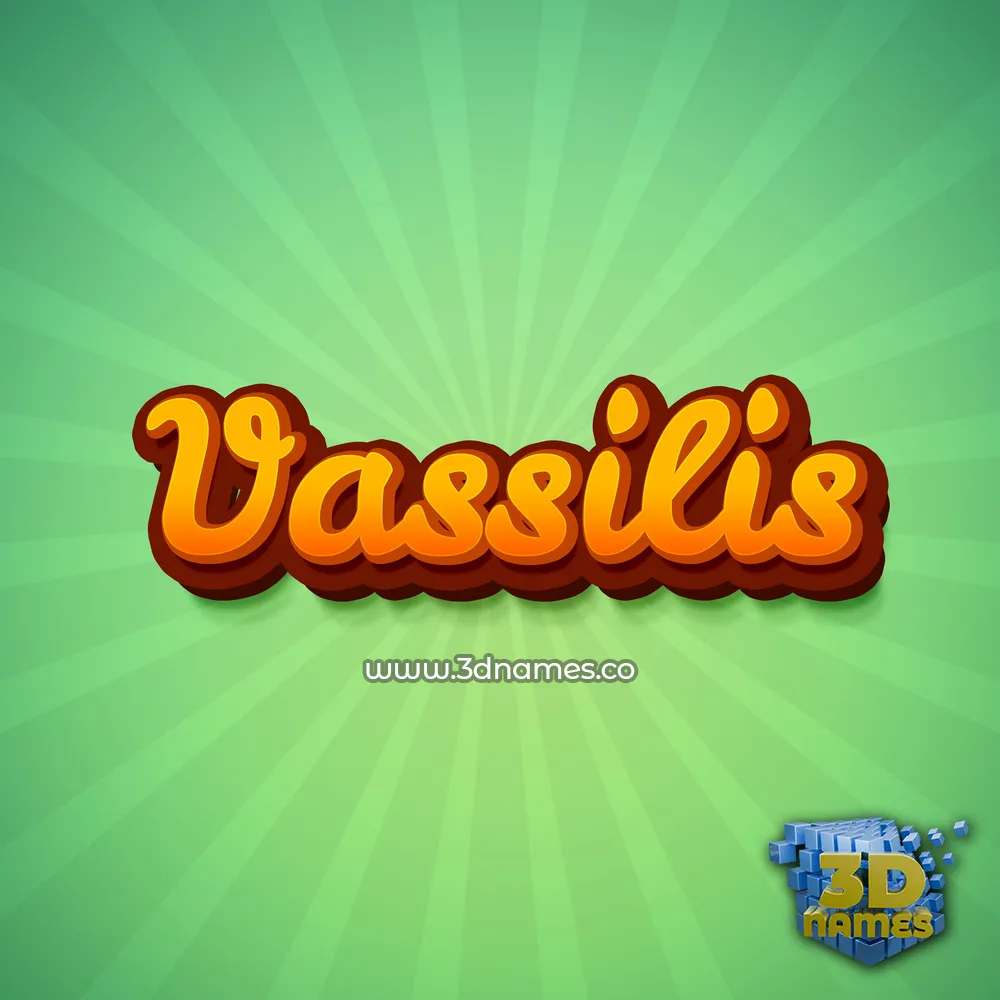 vassilis in Green Rays style - 3D name wallpaper