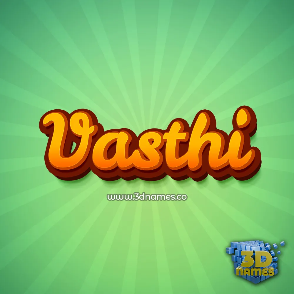 vasthi in Green Rays style - 3D name wallpaper
