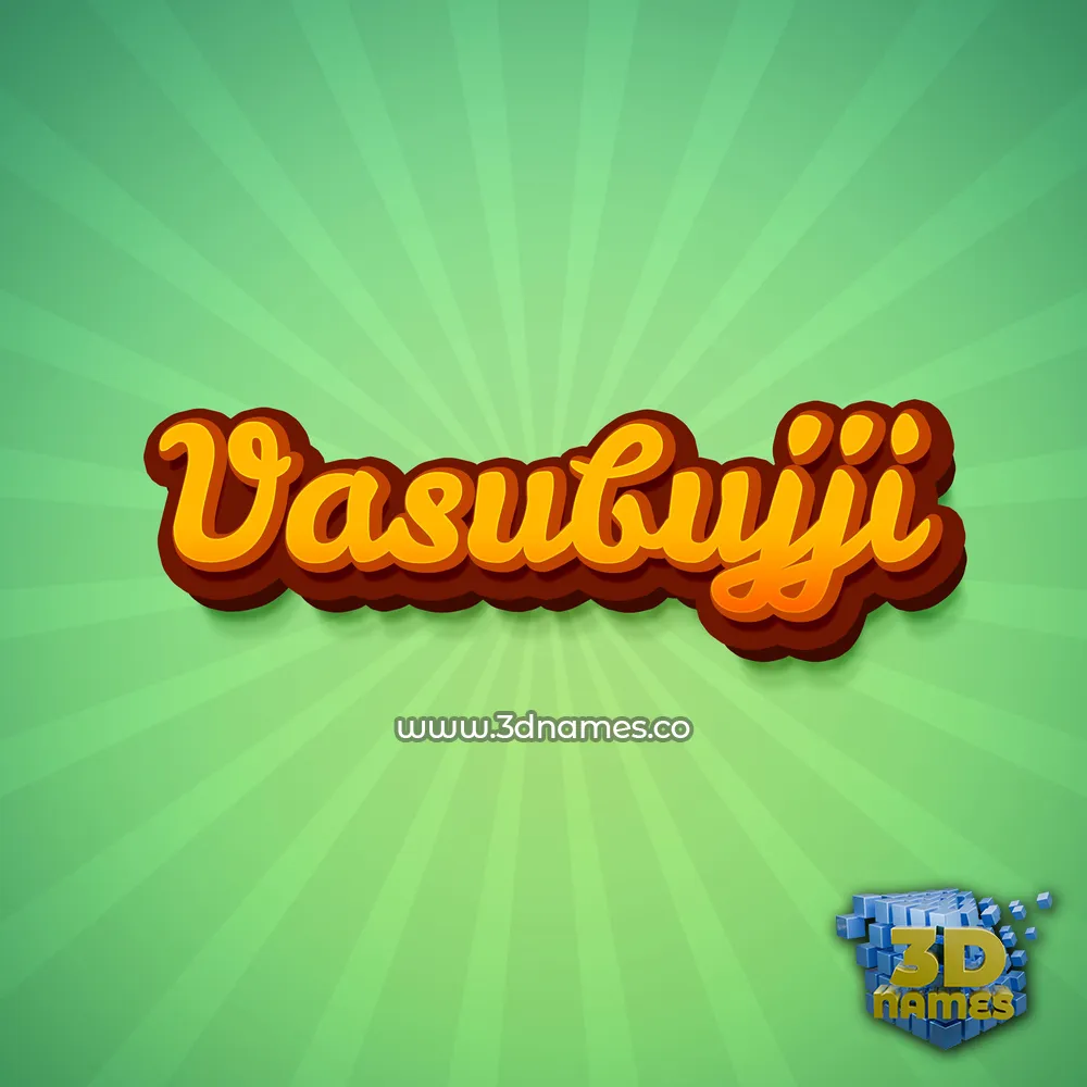 vasubujji in Green Rays style - 3D name wallpaper