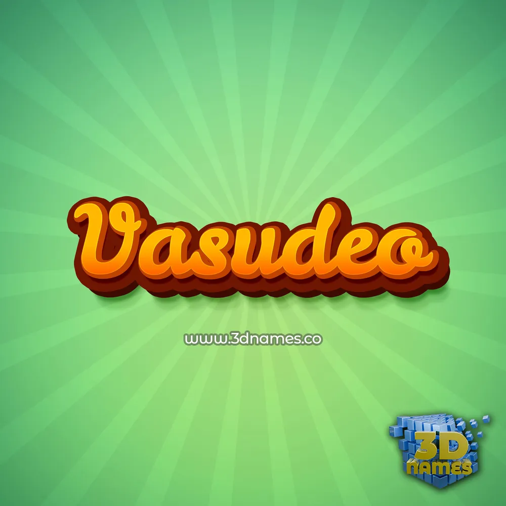 vasudeo in Green Rays style - 3D name wallpaper