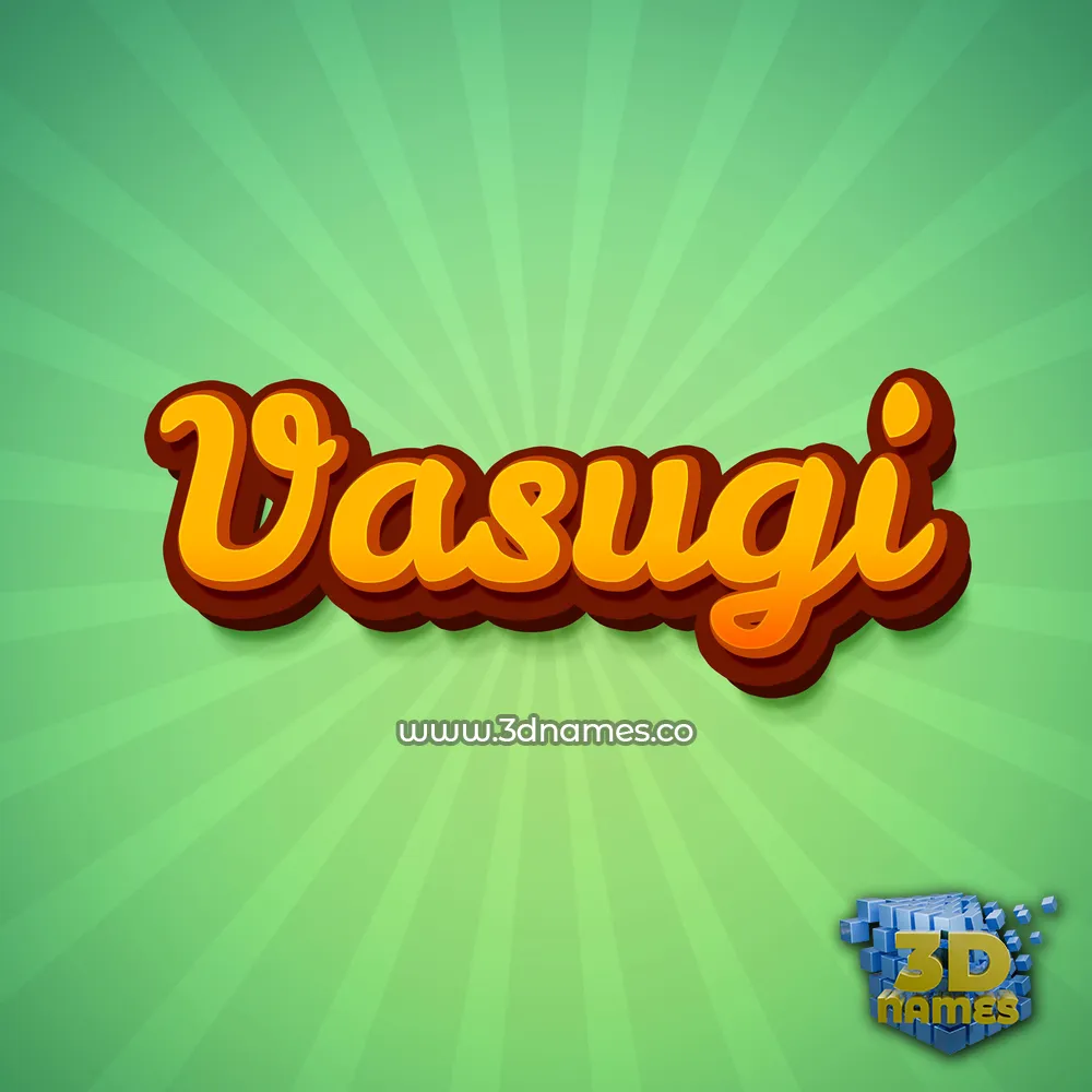 vasugi in Green Rays style - 3D name wallpaper