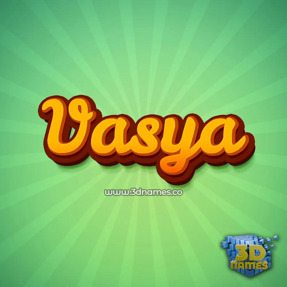 vasya in Green Rays style - 3D name wallpaper