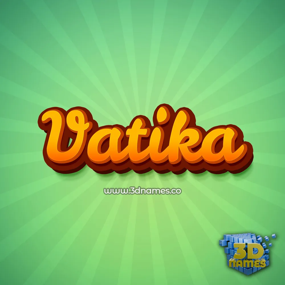 vatika in Green Rays style - 3D name wallpaper