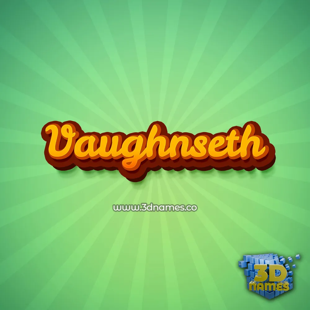 vaughnseth in Green Rays style - 3D name wallpaper