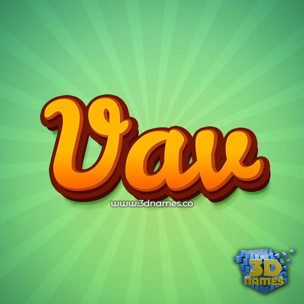 vav in Green Rays style - 3D name wallpaper