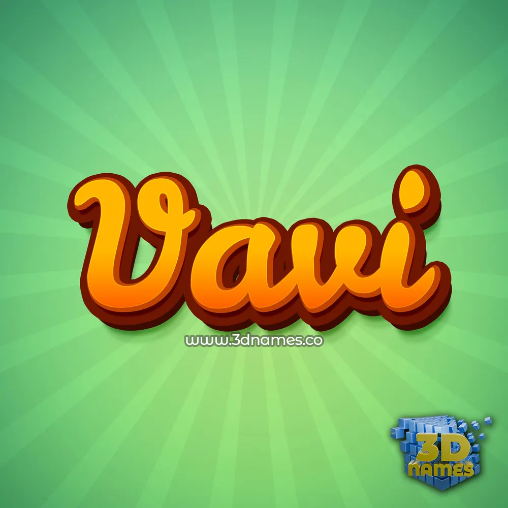 vavi in Green Rays style - 3D name wallpaper