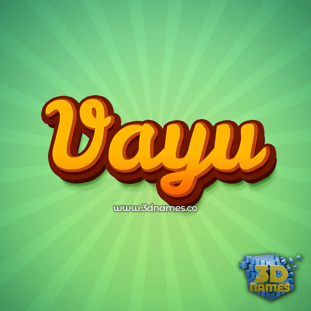 vayu in Green Rays style - 3D name wallpaper