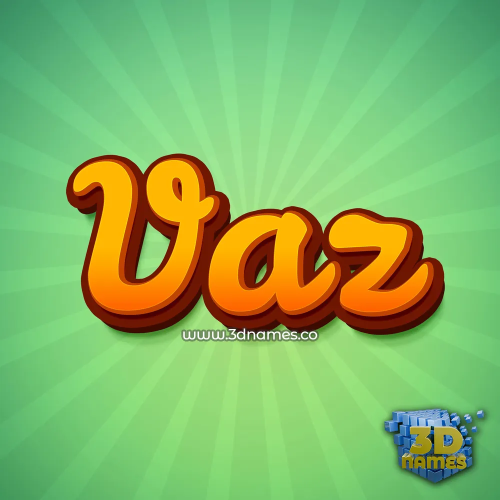 vaz in Green Rays style - 3D name wallpaper
