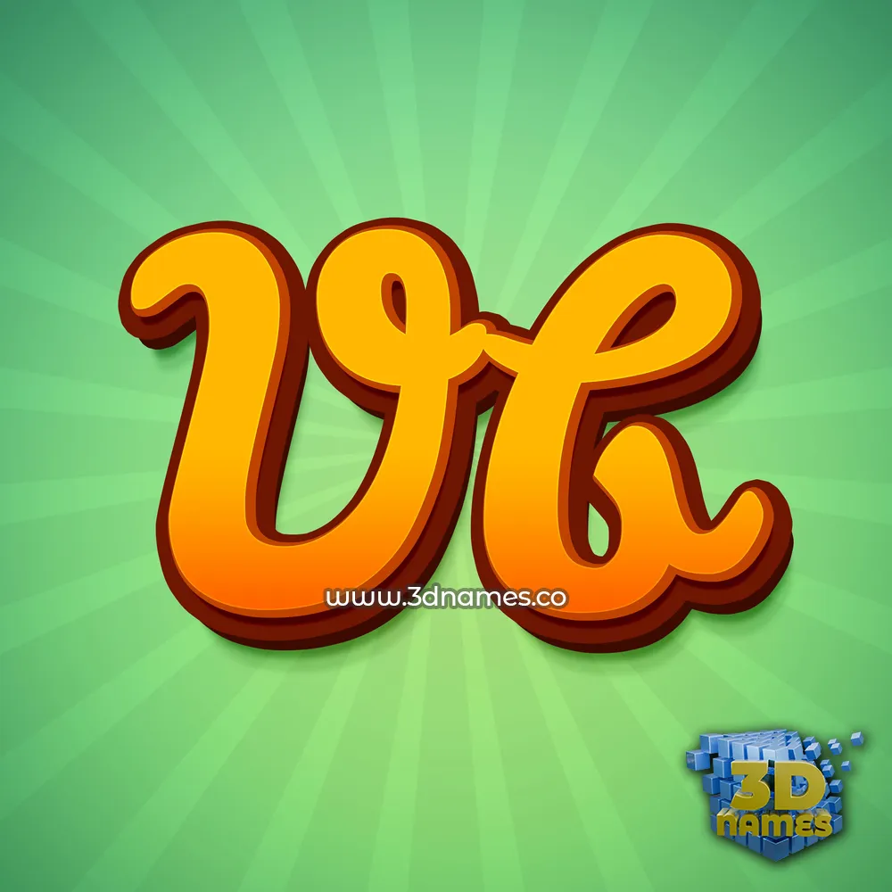 vb in Green Rays style - 3D name wallpaper