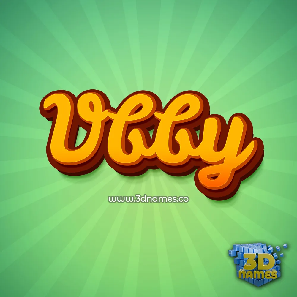 vbby in Green Rays style - 3D name wallpaper