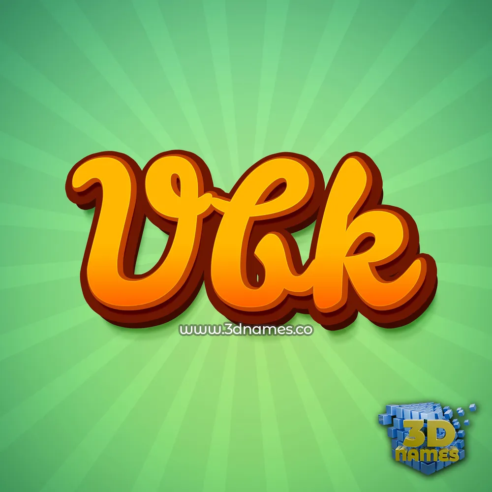 vbk in Green Rays style - 3D name wallpaper