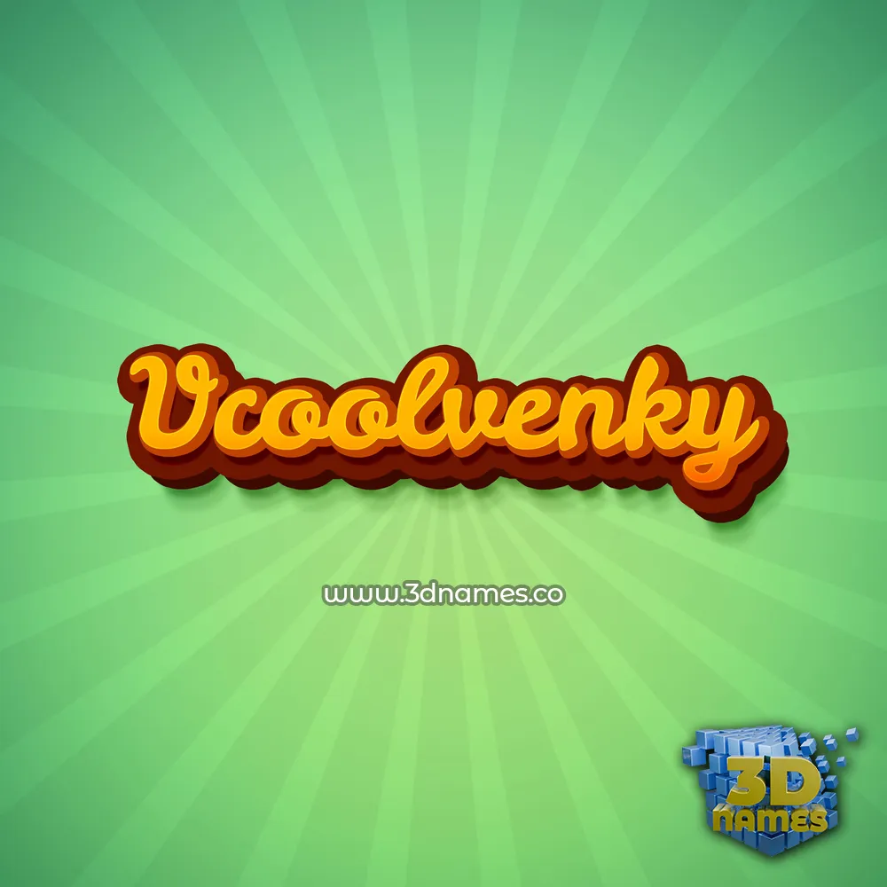vcoolvenky in Green Rays style - 3D name wallpaper