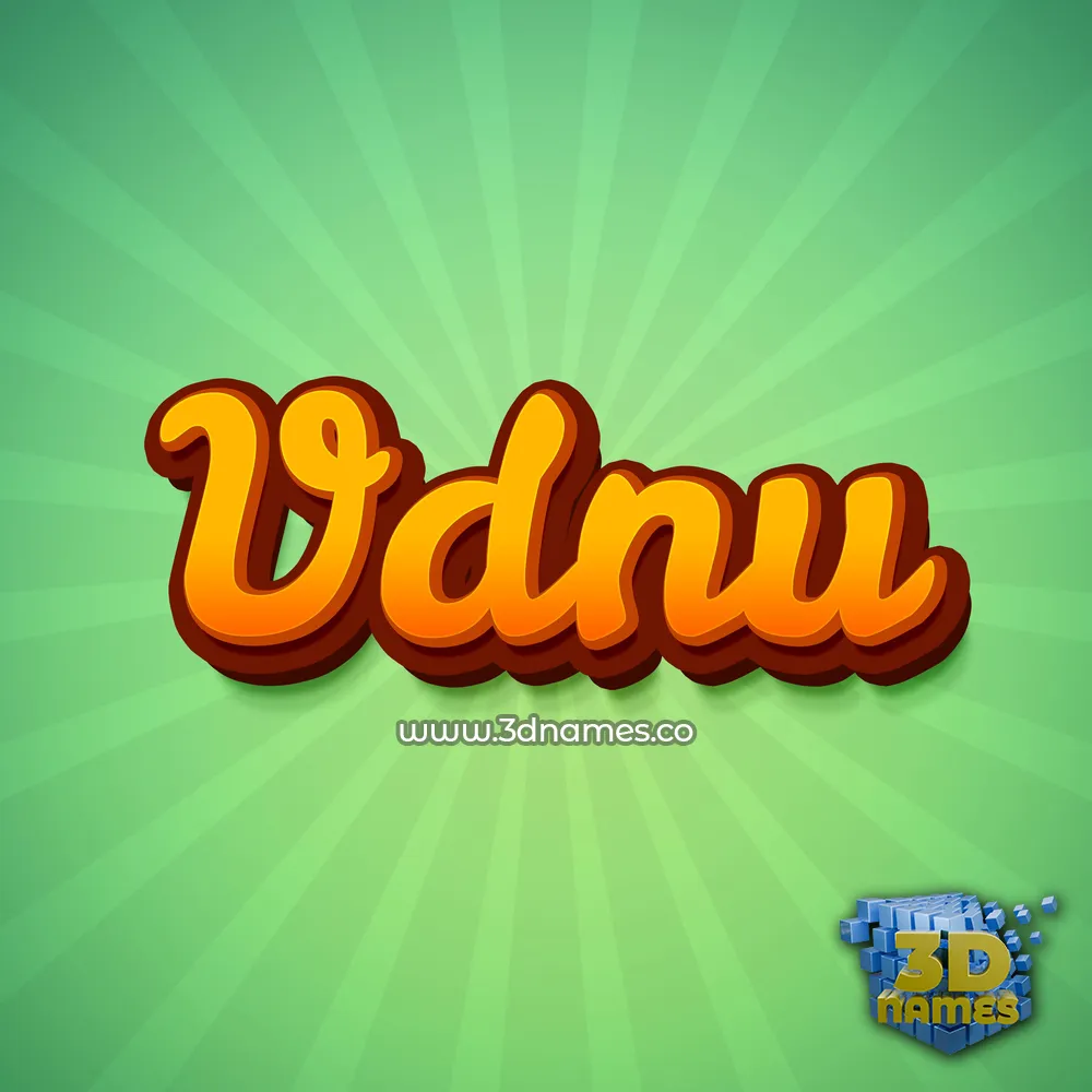 vdnu in Green Rays style - 3D name wallpaper