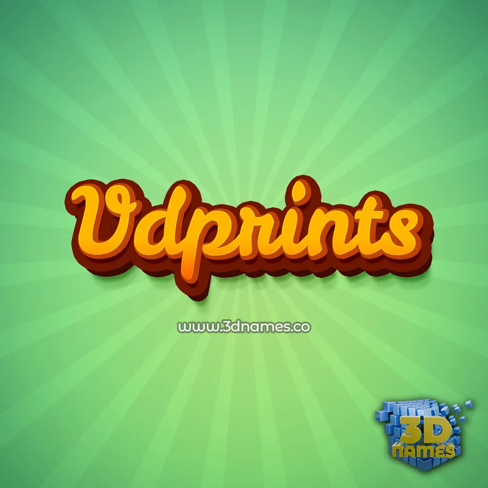 vdprints in Green Rays style - 3D name wallpaper