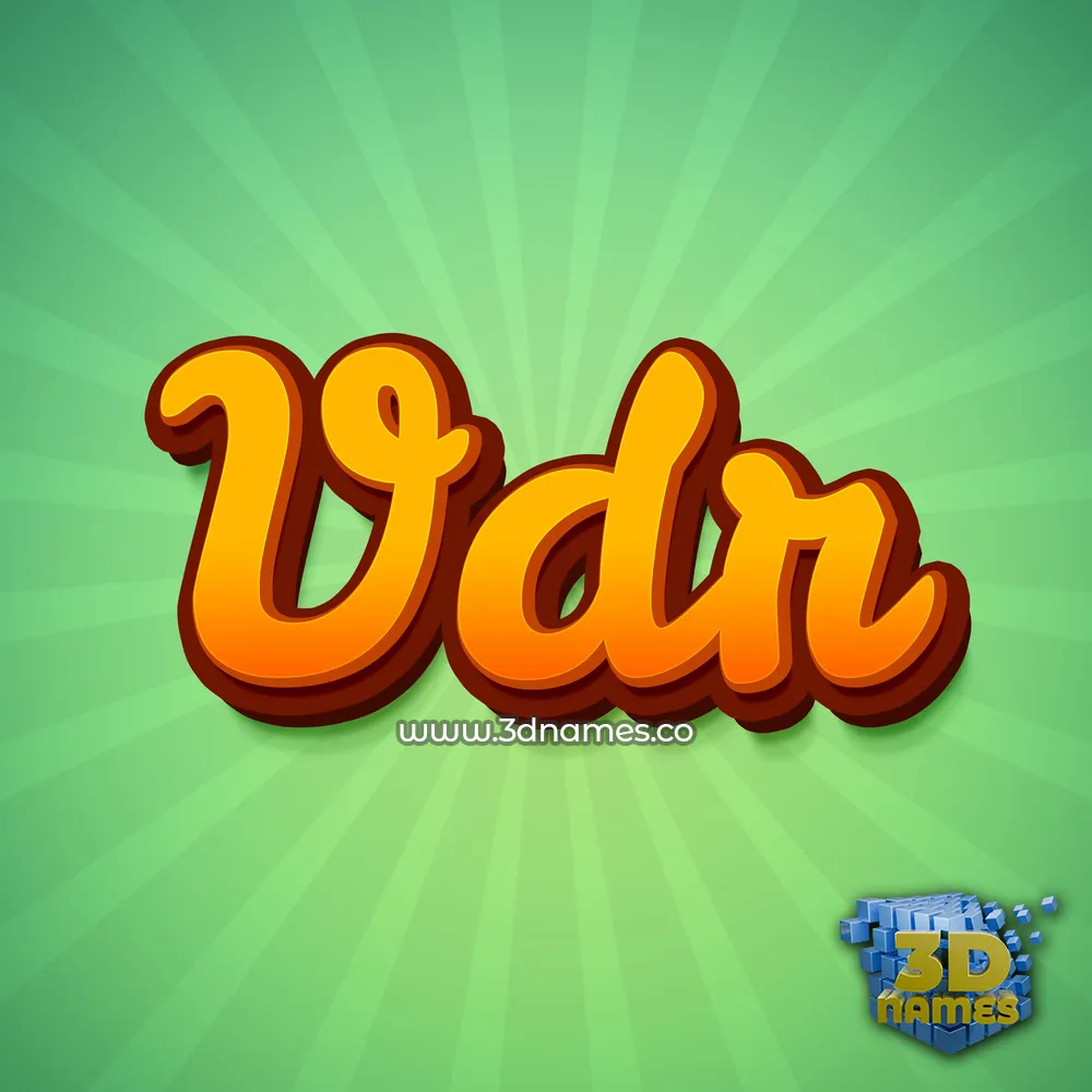 vdr in Green Rays style - 3D name wallpaper