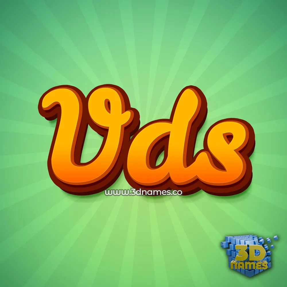 vds in Green Rays style - 3D name wallpaper